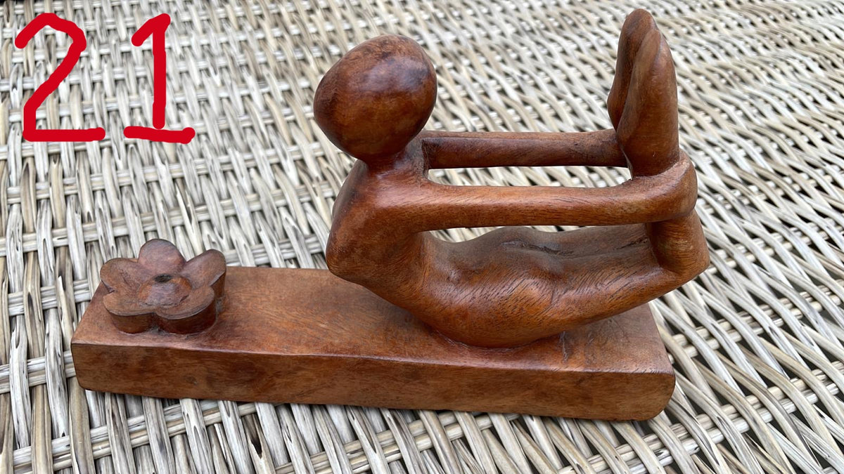 Wood sculpture, 'Yoga Stretch'  Wood sculpture, Sculpture, Wood carving