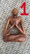 Hand-Carved Wooden Yoga Poses Art - Serene and Spiritual Home Decor