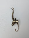 Brass african Impala wall sculpture hook