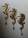 Seahorse brass hook