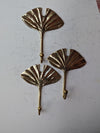 Brass Fan leaf hanger or hook for the home