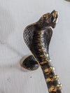 Cobra door pull 14", vintage solid bronze serpent door handle