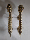 Skull and Spine entry door handle, vintage solid bronze door handle