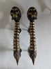 Skull and Spine entry door handle, vintage solid bronze door handle