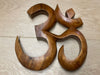 Wooden hand carved wood Om symbol 3 sizes