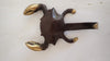 Brass crab hanger or hook for kitchen pots and pans