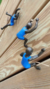 Climbing men solid bronze, 4", set of 3