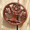 Tree of life mandala, wooden medallion hand carved tree