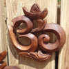 Wooden hand carved Om symbol 3 sizes