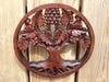 Grape tree  of life mandala, wooden medallion