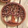 Tree of life mandala, wooden medallion hand carved tree