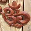 Wooden hand carved Om symbol 3 sizes