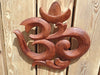 Wooden hand carved Om symbol 3 sizes