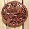 Wood carved grape vine medallion, beautiful hand carved