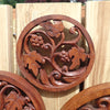 Wood carved grape vine medallion, beautiful hand carved