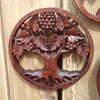 Grape tree  of life mandala, wooden medallion