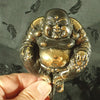 Antique Happy Buddha hook, Buddhist Brass clothes hook