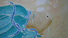 Hand painted batik sarong, wall art, ocean
