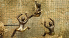 Climbing men solid bronze, 4", set of 3