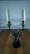 Brass deer head  Christmas candle holder