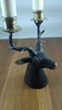 Brass deer head  Christmas candle holder