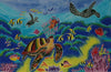 Hand painted under water batik sarong, wall art