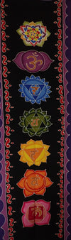 Hand painted batik Chakra wall art, flag
