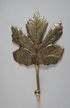 Brass Maple leaf hook or hanger for the home