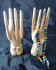 Wood buddha hands set mudra, left and right hands. Business card holder or jewelry display