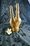 Peace decorative teak hand