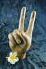 Peace decorative teak hand