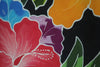 Hand painted Maui Hibiscus batik sarong, wall art