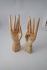 Wood buddha hands set mudra, left and right hands. Business card holder or jewelry display