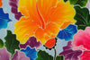 Hand painted Hibiscus batik sarong, wall art