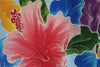 Hand painted Hibiscus batik sarong, wall art