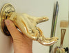 Brass hand fingering sculpture home decor brass hand