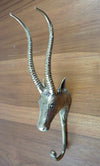 Brass african Impala wall sculpture hook