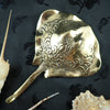 Stingray gold Hanger, Sea life batik Brass hook